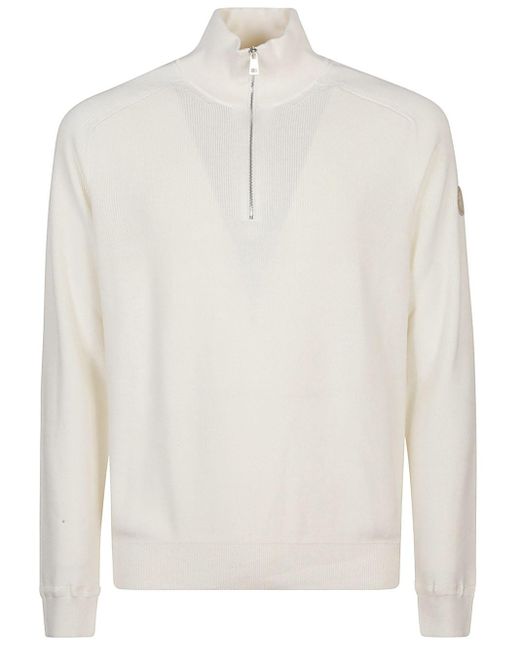 Moncler White Turtleneck With Zip for men