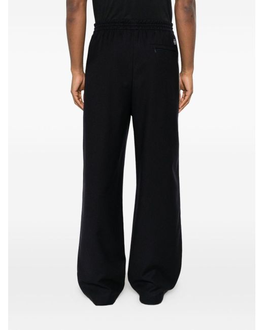 Loewe Black Wool Drawstring Trousers for men