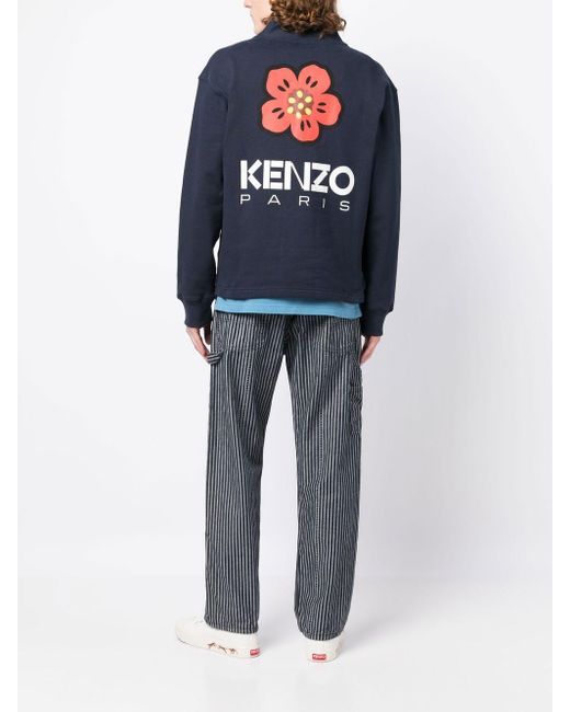 KENZO Blue Boke Flower Cotton Cardigan for men