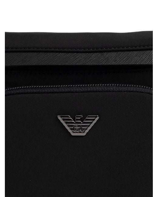 Emporio Armani Black Logo Belt Bag for men
