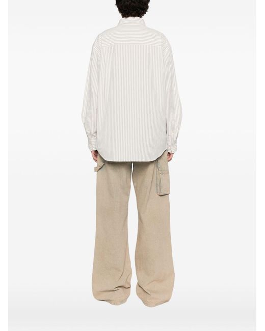 DUNST White Striped Cotton Shirt