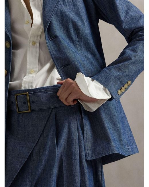 Polo Ralph Lauren Blue Classic Button-Up Jacket With Front Pockets For
