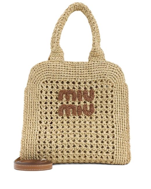 Borsa Ivy di Miu Miu in Natural