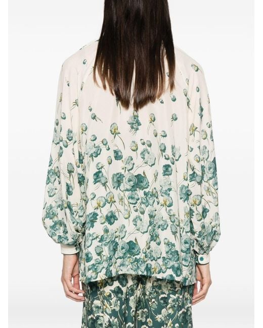 F.R.S For Restless Sleepers Green Silk Blend Printed Shirt