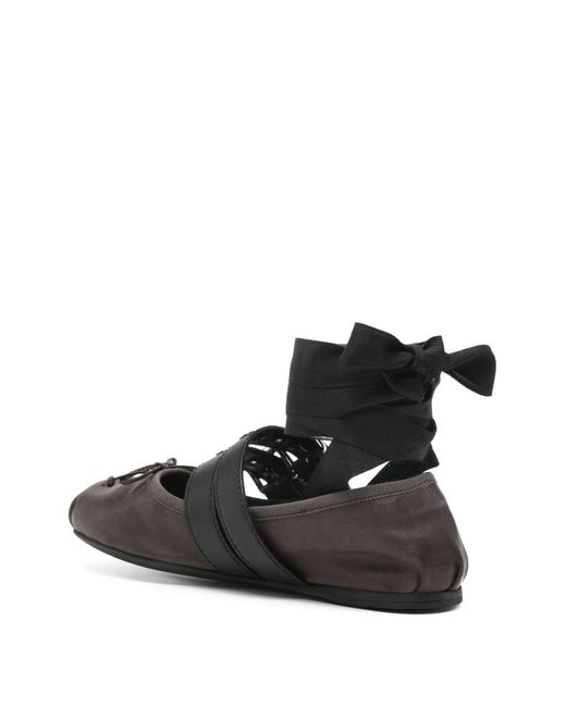 Miu Miu White Leather Ballets
