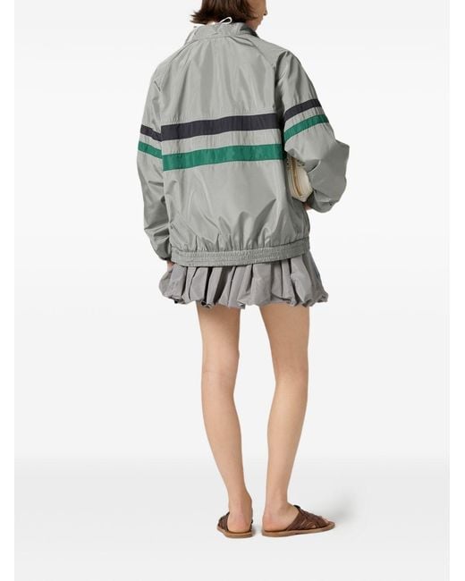 Miu Miu Gray Tech Silk Blouson Jacket