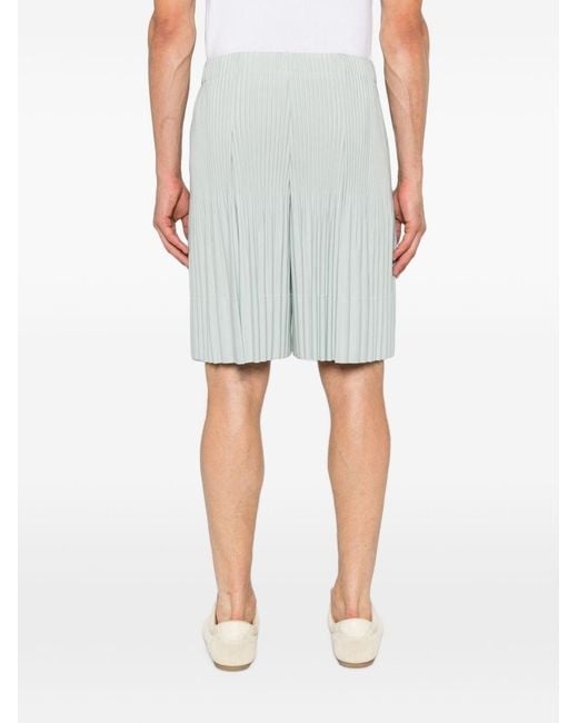 Homme Plissé Issey Miyake White Pleated Shorts for men