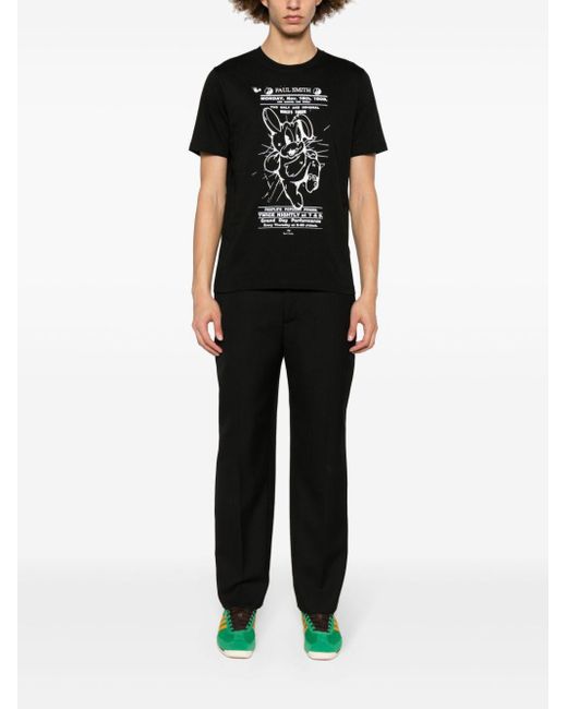 PS by Paul Smith Black Graphic-print Cotton T-shirt for men