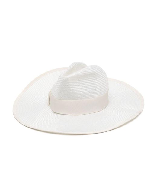 Borsalino White Sophie Straw Parasisol Hat
