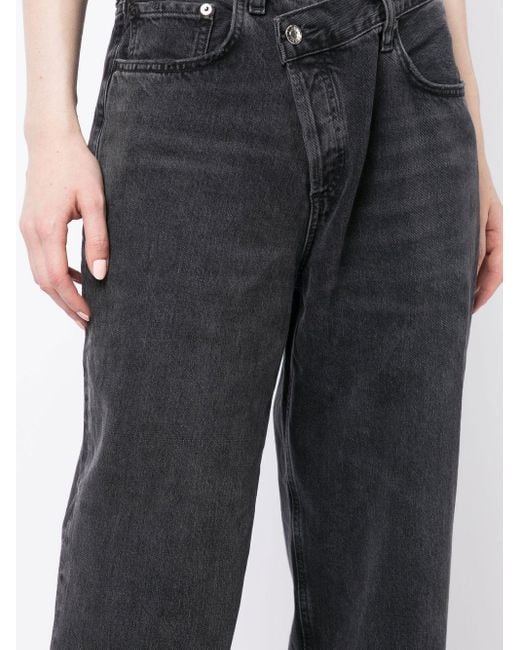 Jeans Incrociati A Gamba Dritta di Agolde in Black