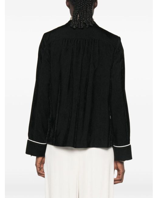Forte_forte Black Velvet Tang Jacket