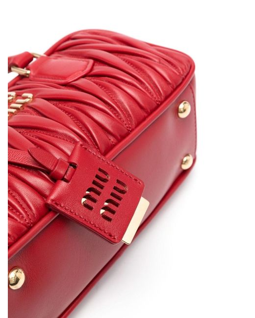 Miu Miu Red Arcadie Regular Leather Handbag