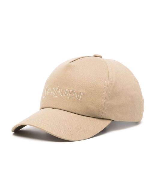 Saint Laurent Natural Casquette 5P Brodee Saint Laur Accessories