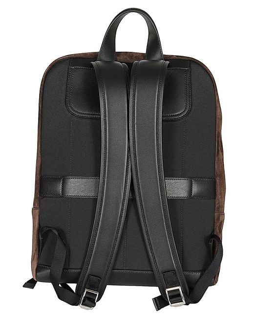 Brioni Brown Via Veneto Suede Leather Backpack for men