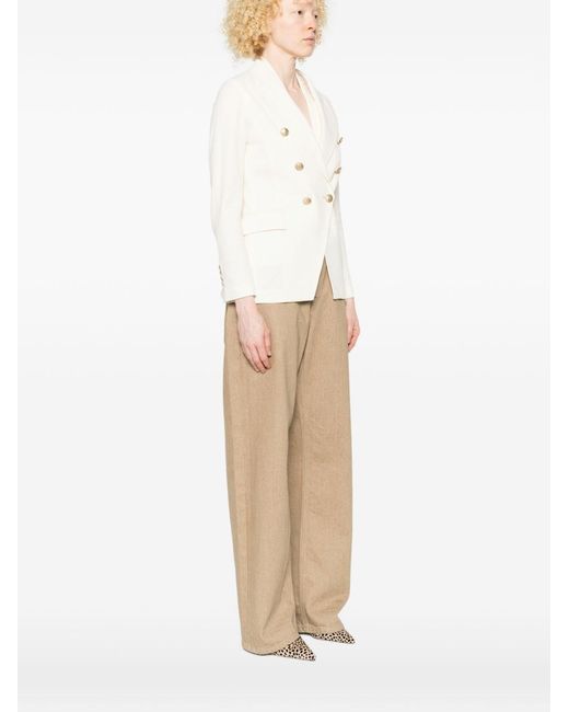 Circolo 1901 White Cotton Double-Breasted Jacket