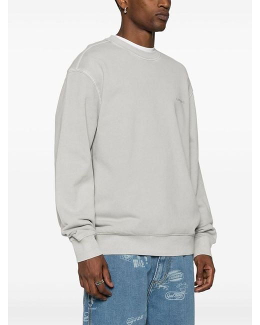 Carhartt White Duster Script Cotton Sweatshirt for men