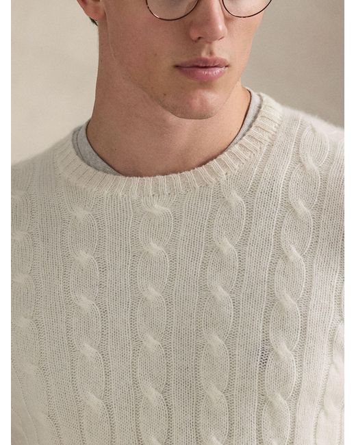 Polo Ralph Lauren White The Iconic Cable Knit Sweater for men