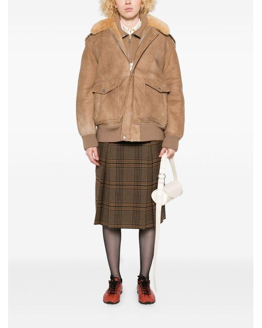 Giacca Con Applicazione di Prada in Brown