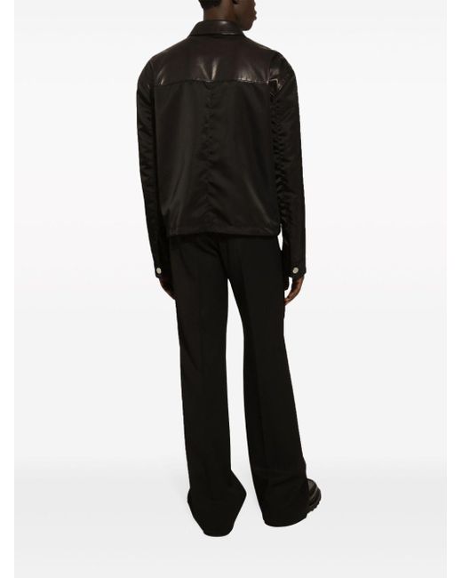Dolce & Gabbana Black Leather Zipped Jacket for men