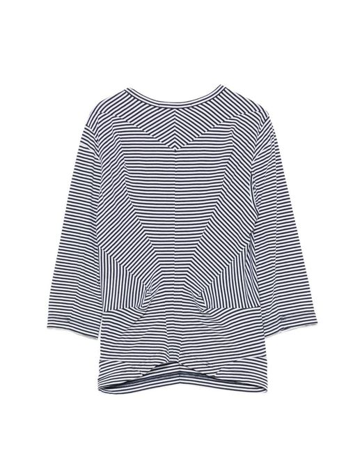 Junya Watanabe Gray Striped Cotton T-Shirt