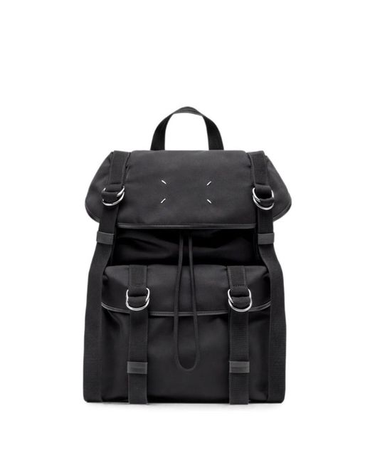 Maison Margiela Black Nylon Medium Backpack for men