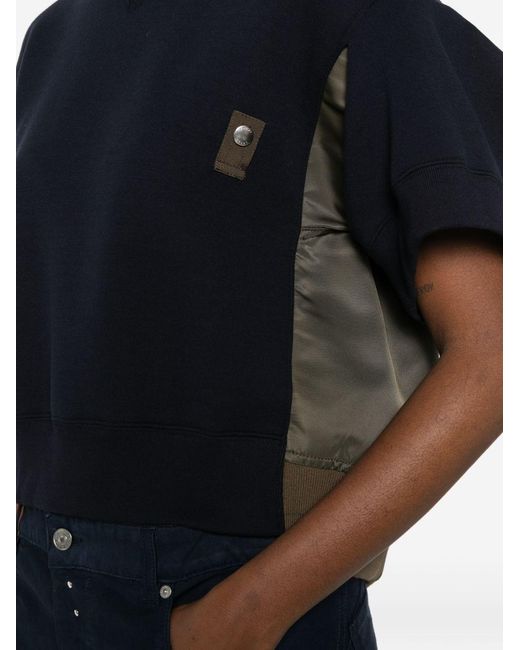 Sacai Blue Cotton Blend Sweater