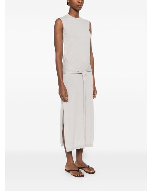 Lemaire White Cotton Knotted Dress