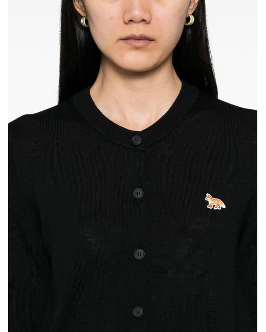 Maison Kitsuné Black Baby Fox Wool Cardigan