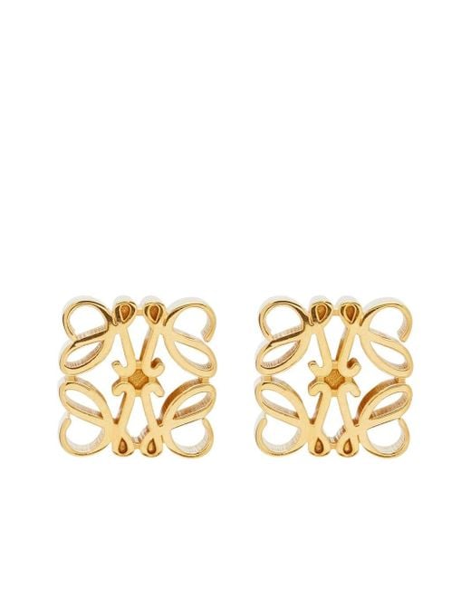 Loewe Metallic Anagram Stud Earrings