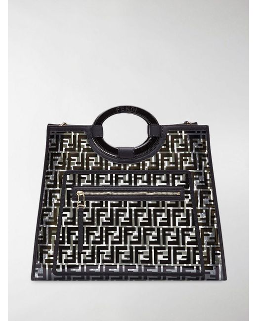 Fendi runaway leather hot sale tote