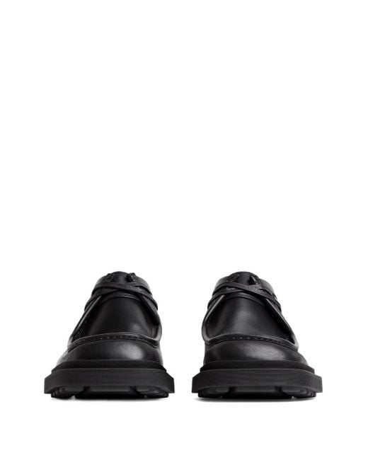 Bottega Veneta Black Leather Ben Derby Shoes for men