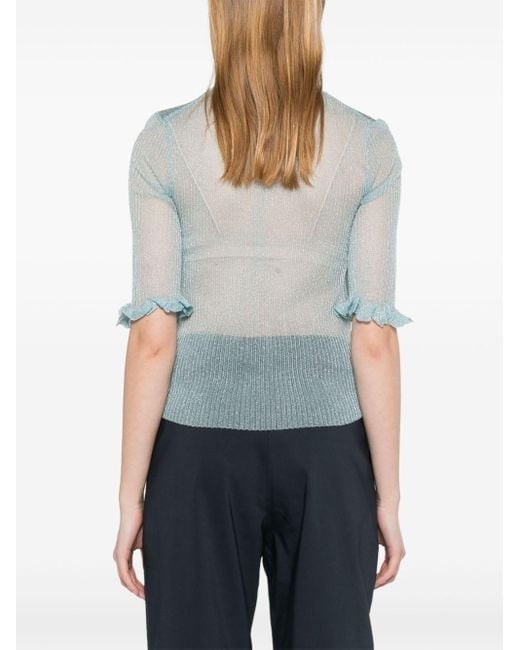 Ganni Blue Bunny Crewneck Top