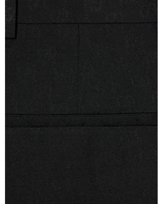 Gucci Black Gg Wool Trousers for men
