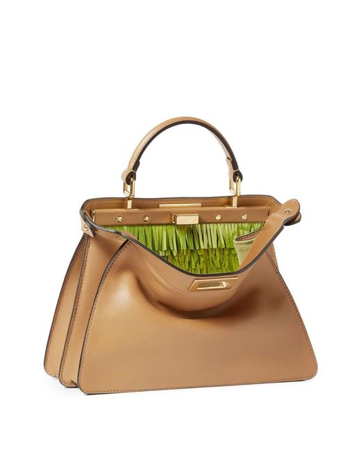 Fendi Natural Peekaboo Iseeu Leather Handbag