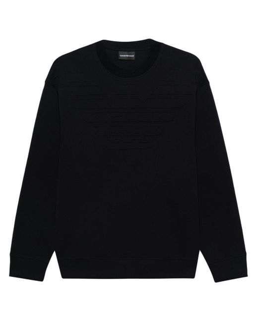 Emporio Armani Black Logo Cotton Sweatshirt for men