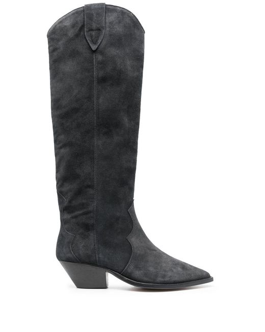 Isabel Marant Black Suede Leather Boots