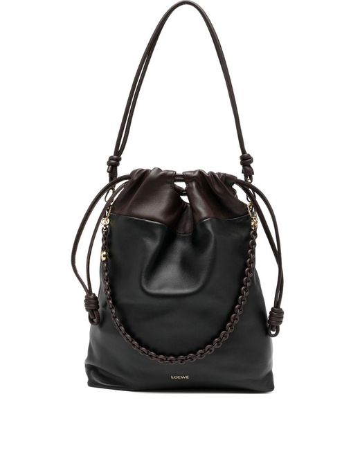 Loewe Black Flamenco Purse Leather Tote