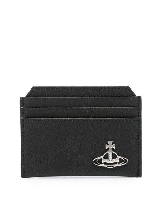Vivienne Westwood Black Logo Leather Credit Card Case