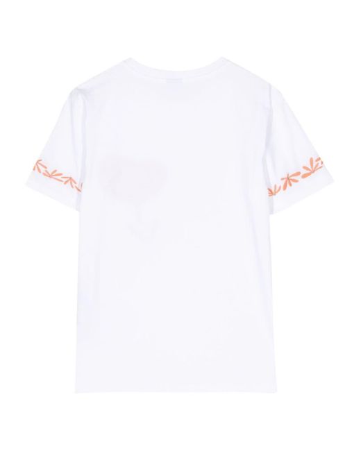 PS by Paul Smith White Floral-embroidered T-shirt