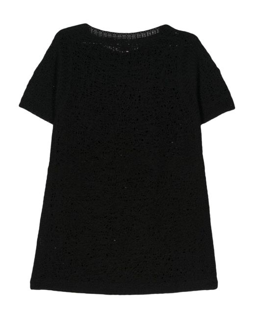 Semicouture Black Short-sleeve Knitted Dress