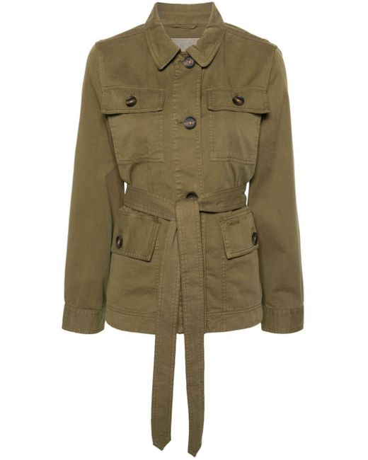 Barbour Green Tilly Belted Military Jacket
