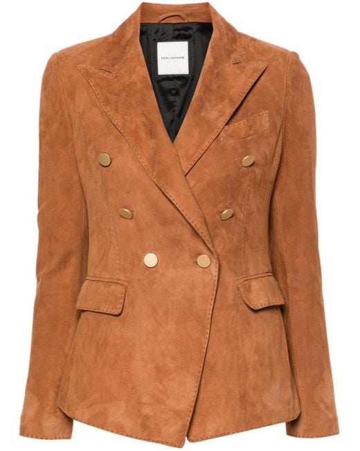 Tagliatore Brown Suede Double-breasted Jacket