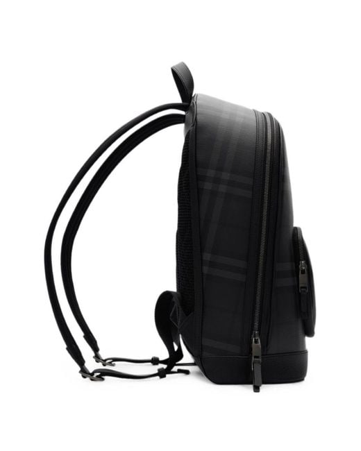 Burberry Black Check Backpack for men