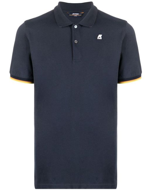 K-Way Blue Polo Shirt With Logo for men