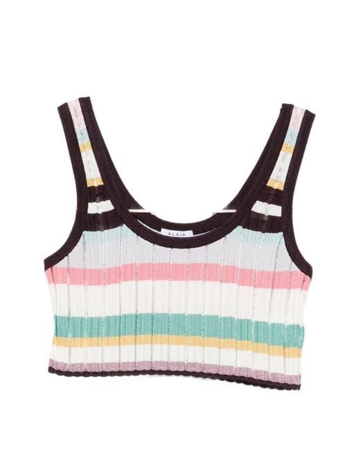 Alaïa Brown Striped Top