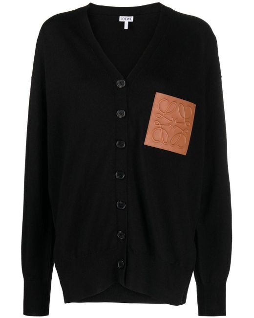 Loewe Black Anagram Pocket Wool Cardigan