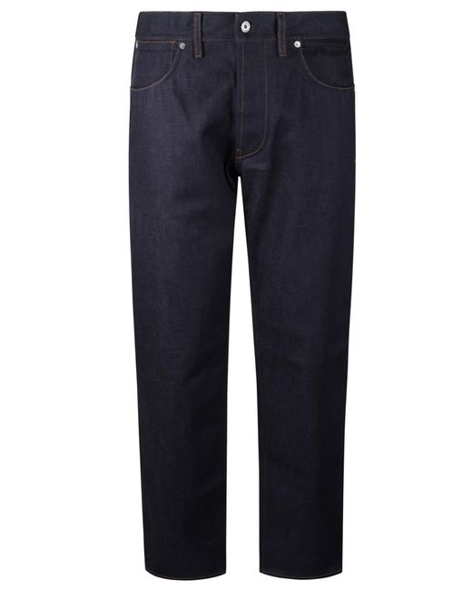 Stone Island Blue Selvedge Regular Trousers for men