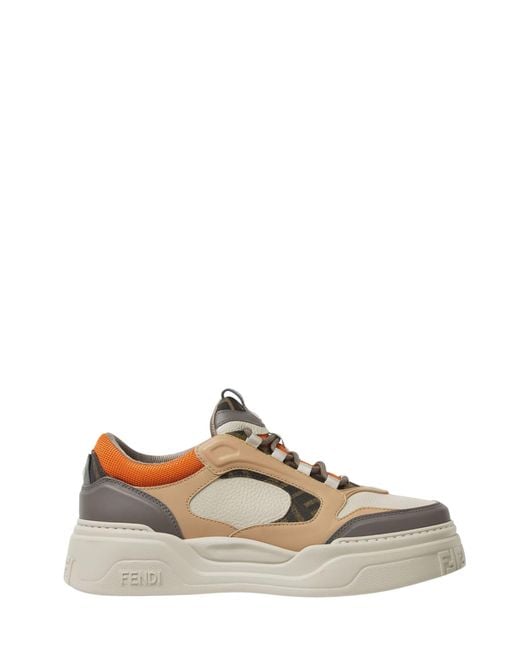 Fendi White Sneakers Calf Leather for men