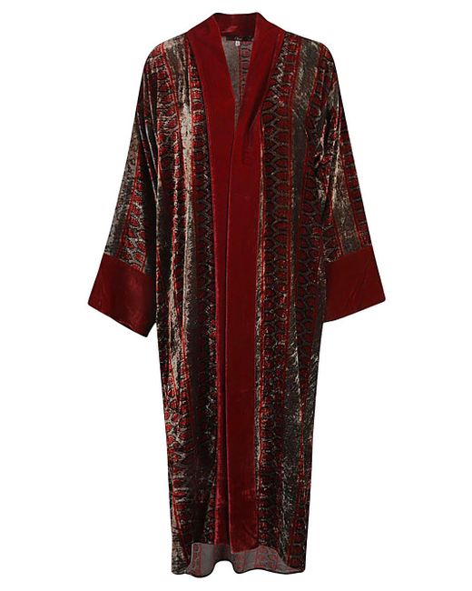 OBIDI Red Velvet Kimono