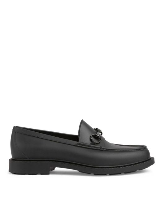 Gucci Black Enamelled Horsebit Loafer for men